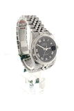 Rolex Datejust 36 Black Roman Dial Fluted Bezel Jubilee Mens Watch 116234