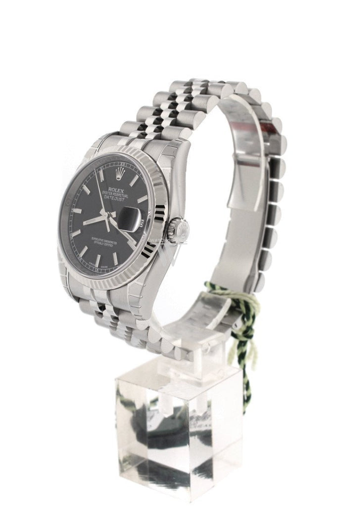 Rolex Datejust 36 Black Index Dial Steel Mens Watch 116234