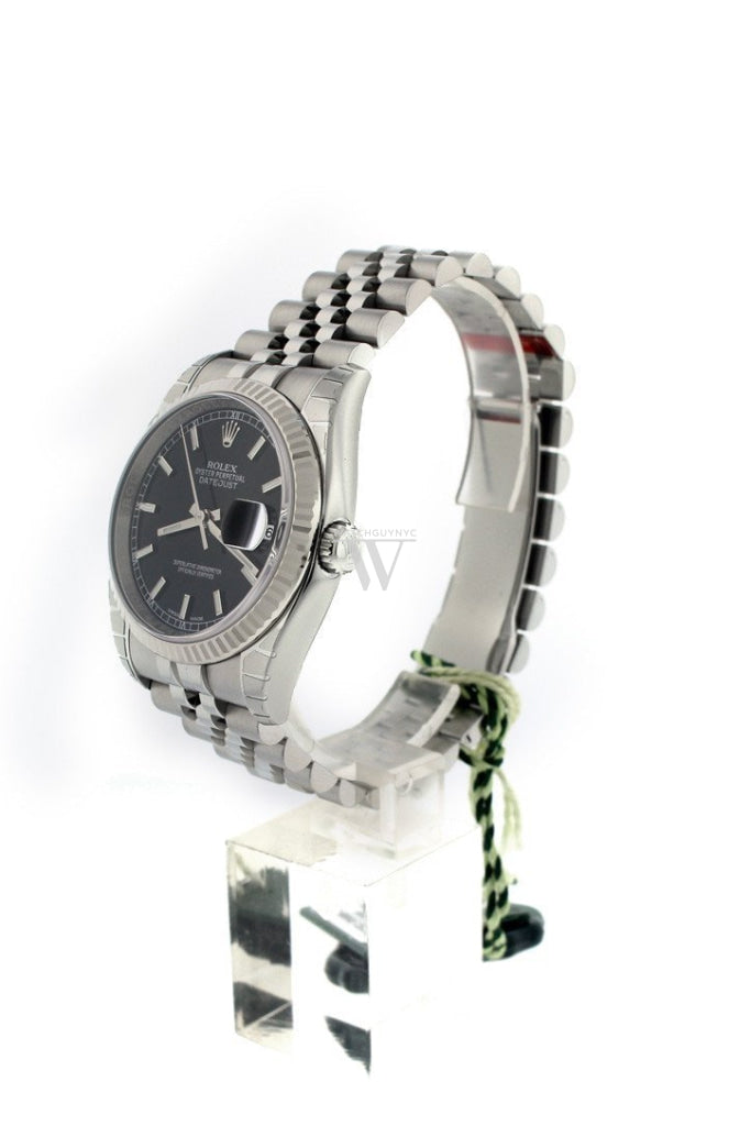 Rolex Datejust 36 Black Index Dial Steel Mens Watch 116234