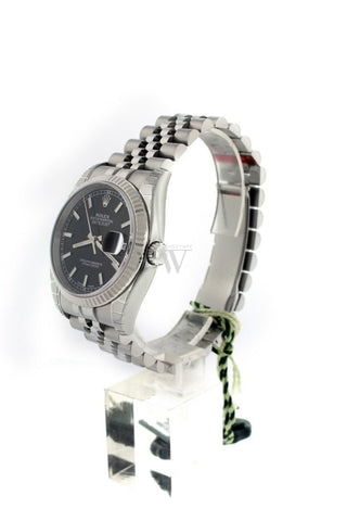 Rolex Datejust 36 Black Index Dial Steel Mens Watch 116234