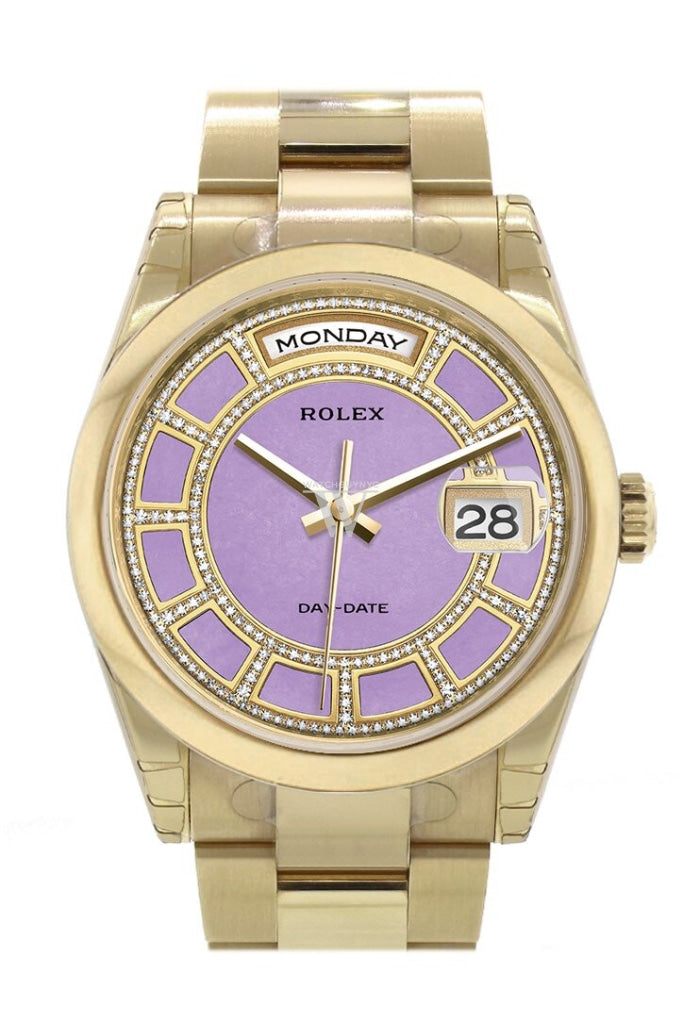 mikannn★ ROLEX 118208 Day-Date 36 Carousel Green Jade Diamonds Roman
