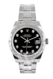 Rolex Datejust 31 Black Diamond Dial Dome Set With Diamonds Bezel Ladies Watch 178344