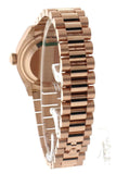 Rolex Datejust 28 Chocolate Roman Dial Fluted Bezel Rose Gold President Ladies Watch 279175