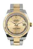 Rolex Datejust 31 Champagne Dial Fluted Bezel 18K Gold Two Tone Ladies Watch 178273 / None