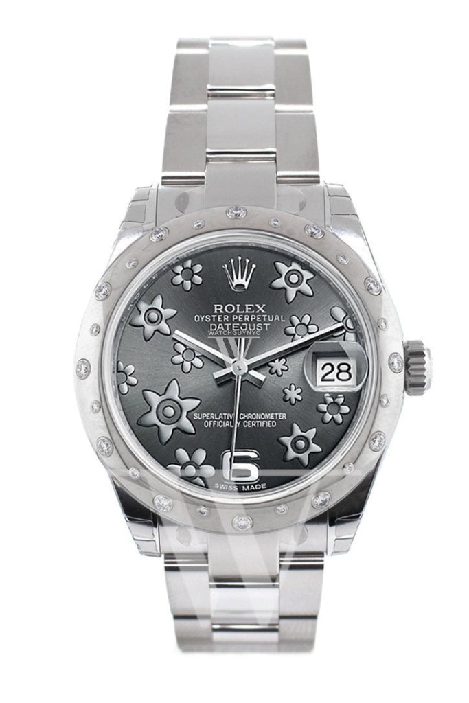 ROLEX 178344 Datejust 31 Dark Rhodium Floral Motif Dial Stainless
