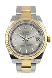 Rolex Datejust 31 Silver Dial Fluted Bezel 18K Gold Two Tone Ladies 178273