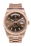 Rolex Day-Date 36 Chocolate Dial President Everose Gold Watch 118205