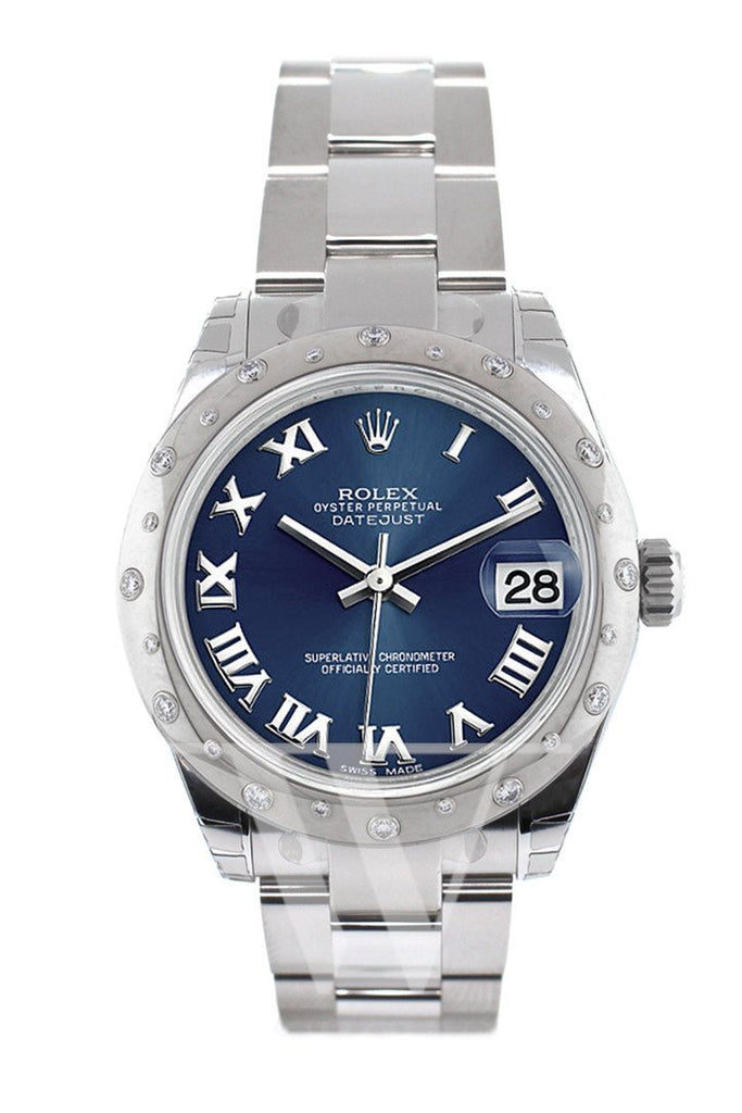 Rolex Datejust 31 Blue Diamond Dial Stainless Steel And 18K White Gold Ladies Watch 178344