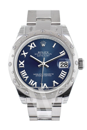 Rolex Datejust 31 Blue Diamond Dial Stainless Steel And 18K White Gold Ladies Watch 178344 / None