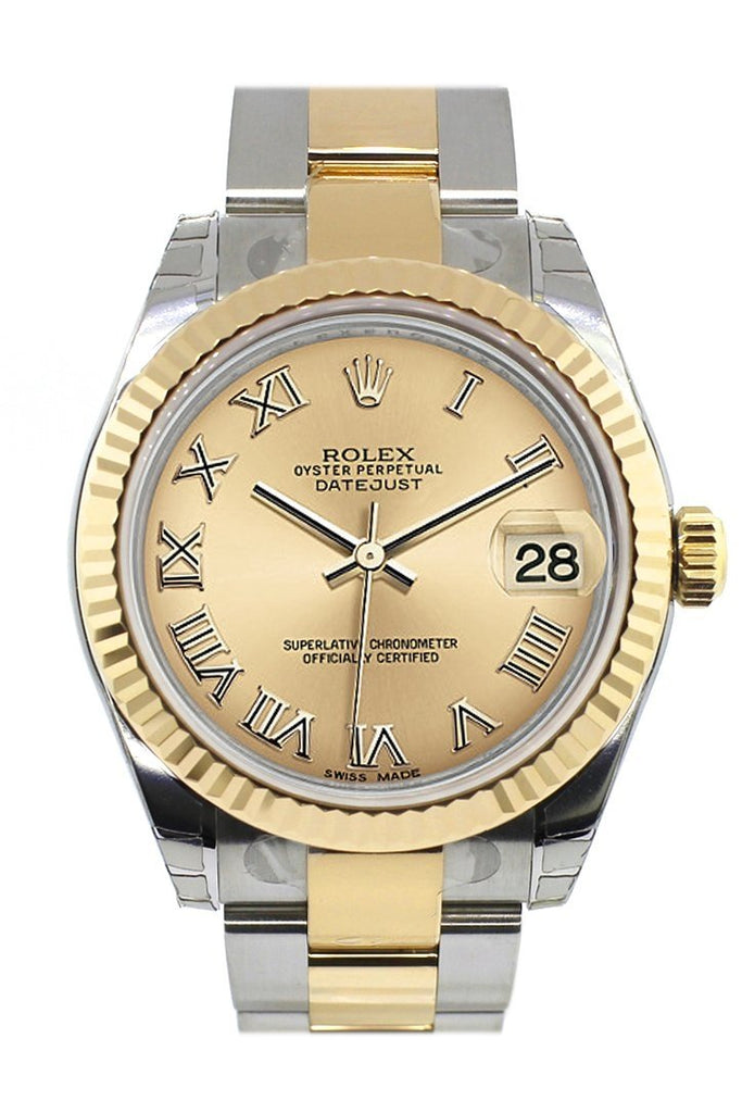 Rolex Datejust 31 Champagne Roman Dial Fluted Bezel 18K Gold Two Tone Ladies 178273 / None Watch