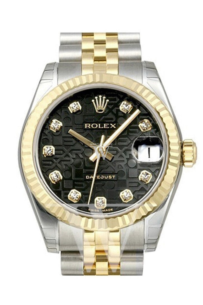 Rolex Datejust 31 Black Diamond Dial Fluted Bezel WatchGuyNYC