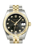 Rolex Datejust 31 Black Jubilee Diamond Dial Steel And Yellow Gold Ladies Watch 178273 / None