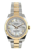 Rolex Datejust 31 Mother Of Pearl Roman Dial Fluted Bezel 18K Gold Two Tone Ladies 178273 Watch