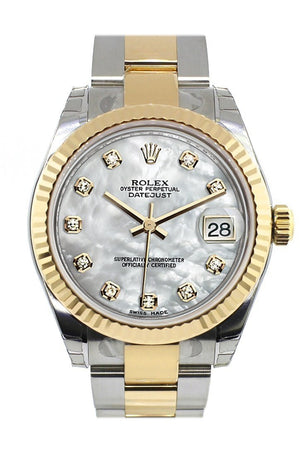 Rolex Datejust 31 Mother Of Pearl Diamonds Dial Fluted Bezel 18K Gold Two Tone Ladies 178273 / None