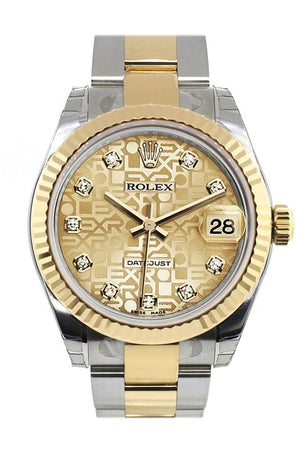 Rolex Datejust 31 Champagne Jubilee Diamond Dial Fluted Bezel 18K Gold Two Tone Ladies 178273 / None