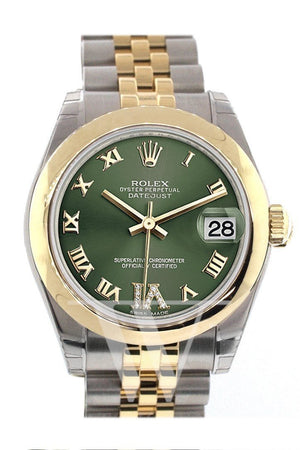Rolex Datejust 31 Olive Green Large Vi Set With Diamonds Gold Jubilee Ladies 178243 / None Watch