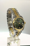 Rolex Datejust 31 Olive Green Large Vi Set With Diamonds Gold Jubilee Ladies 178243 Watch