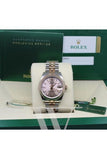 Rolex Datejust 31 Pink Dial Fluted Bezel 18K Rose Gold Two Tone Jubilee Ladies Watch 178271