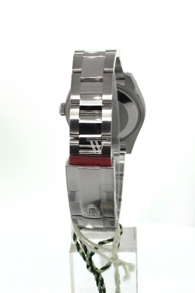 Rolex Datejust 31 Black Roman Dial 18K White Gold Fluted Bezel Ladies Watch 178274