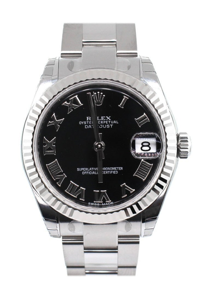 Rolex datejust black online dial roman numerals