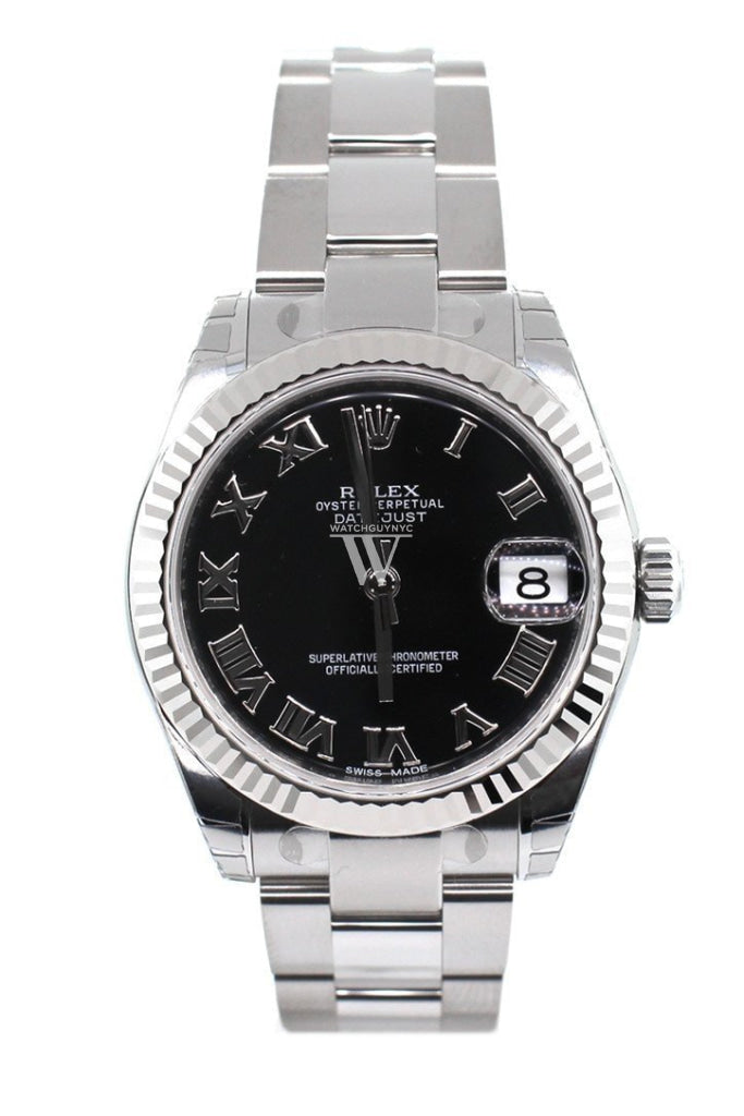 Rolex datejust black roman new arrivals