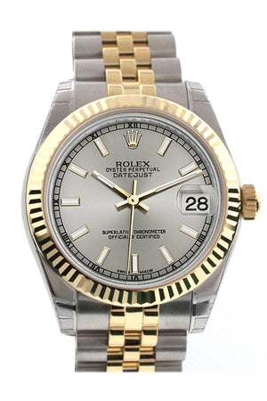 Rolex Datejust 31 Silver Dial Fluted Bezel 18K Gold Two Tone Jubilee Ladies 178273 / None Watch