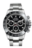 Rolex Cosmograph Daytona 40 Black Dial Stainless Steel Oyster Mens Watch 116500Ln