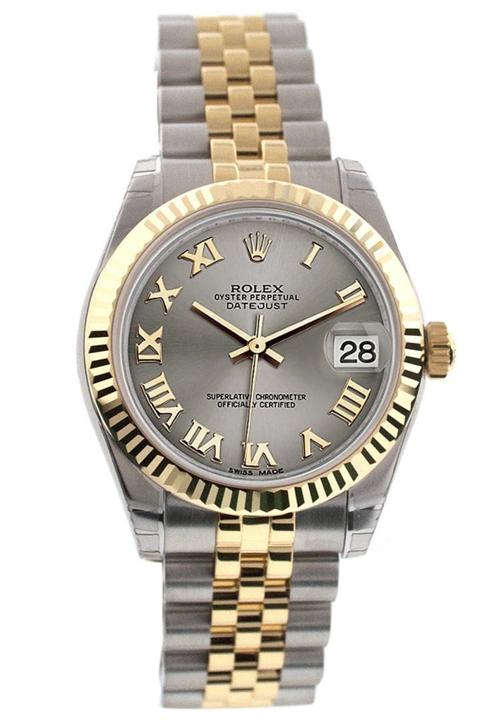 Rolex Datejust 31 Steel Roman Dial Fluted Bezel 18K Gold Two Tone Jubilee Ladies 178273 Watch