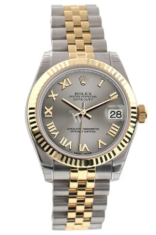 Rolex 178273 Datejust 31 Steel Dial Fluted Bezel Jubilee Ladies WatchGuyNYC