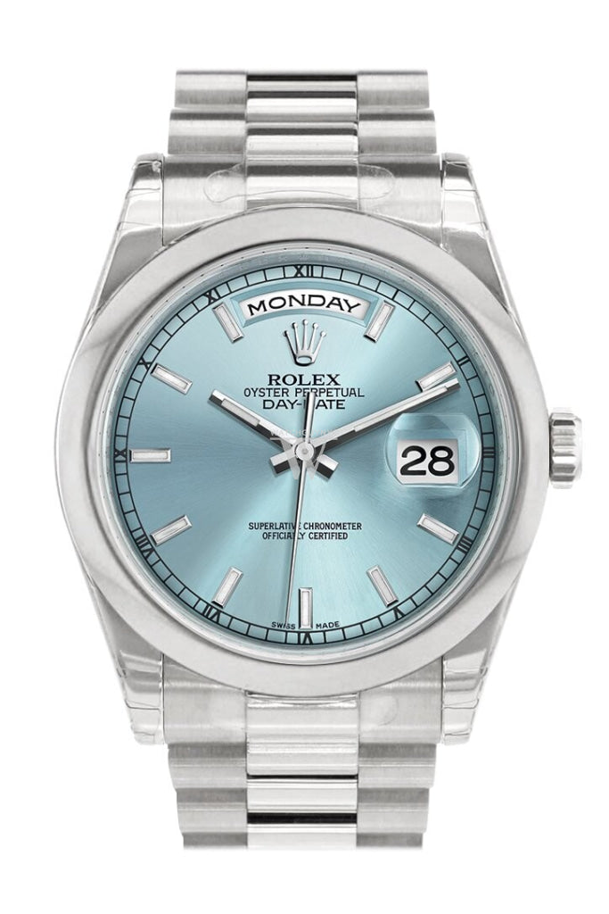 Rolex day date silver blue 2025