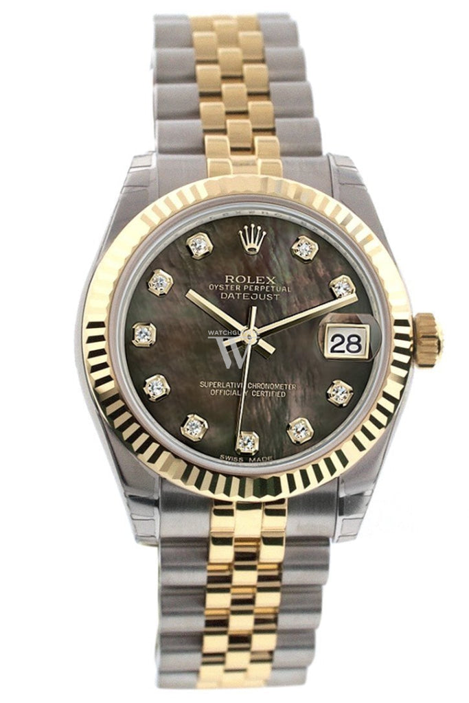 Rolex two tone mother of pearl hot sale
