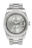 Rolex Day Date 36 Silver Dial President Mens Watch 118206