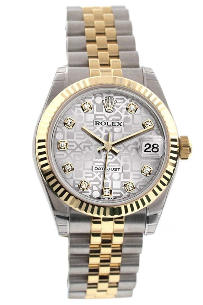 Rolex 178273 Datejust 31 Silver Diamond Dial Fluted Bezel Jubilee
