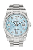 Rolex Day Date 36 Ice Blue Jubilee Design Set With Diamonds Dial President Mens Watch 118206