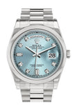 Rolex Day Date 36 Ice Blue set Diamonds Dial President Men's Watch 118206