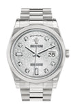 Rolex Day Date 36 Silver Jubilee Diamonds Dial President Mens Watch 118206