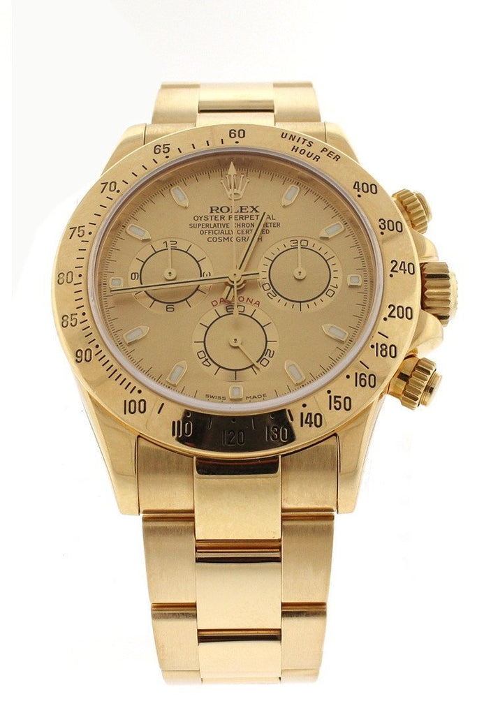 Rolex Cosmograph Daytona Champagne Steel 18K Yellow Gold Mens Watch 116528