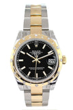 Rolex Datejust 31 Black Dial Diamond Bezel 18K Gold Two Tone Ladies 178343 Watch