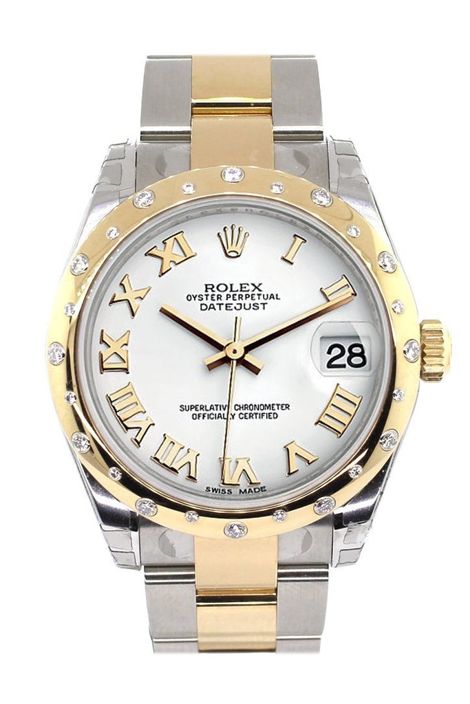 Rolex Datejust 31 White Roman Dial Diamond Bezel 18K Gold Two Tone Ladies 178343 / None Watch