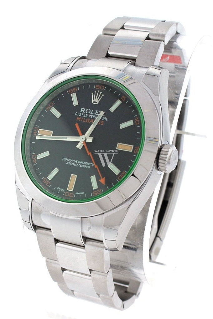 Rolex Milgauss Black Dial Stainless Steel Mens Watch 116400Gv