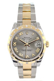 Rolex Datejust 31 Steel Roman Dial Diamond Bezel 18K Gold Two Tone Ladies 178343 Watch