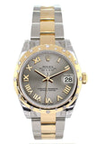 Rolex Datejust 31 Steel Roman Dial Diamond Bezel 18K Gold Two Tone Ladies 178343 Watch