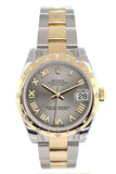 Rolex Datejust 31 Steel Roman Dial Diamond Bezel 18K Gold Two Tone Ladies 178343 Watch