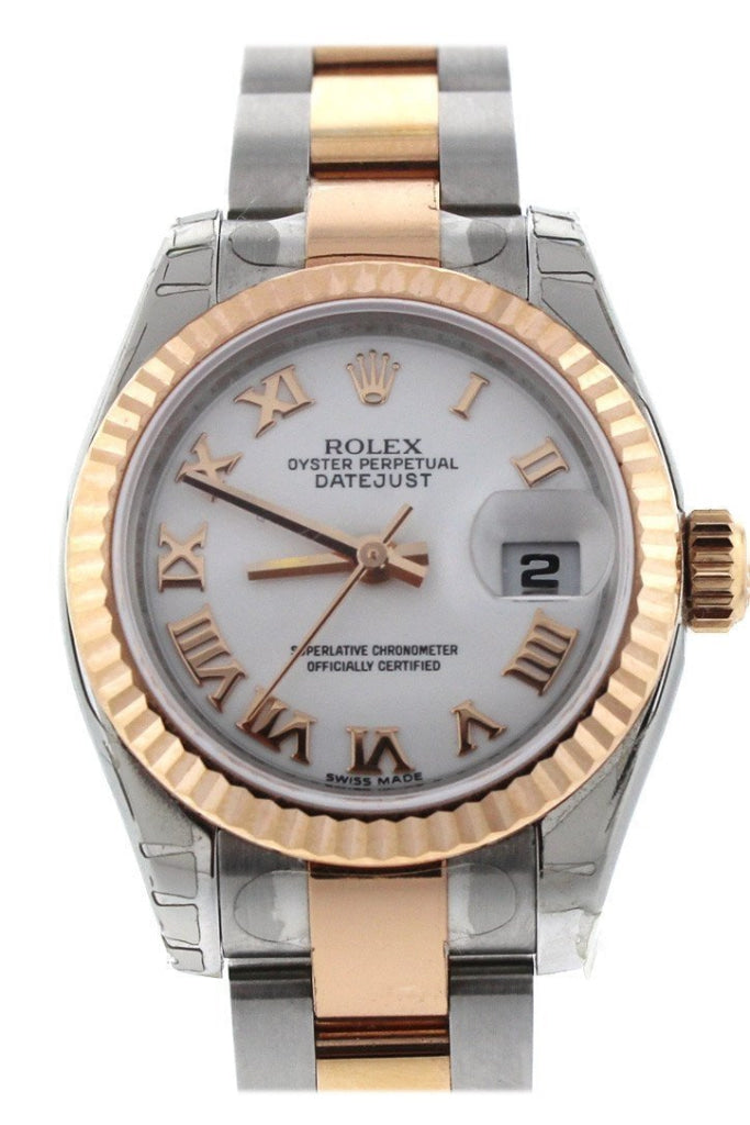 ROLEX 179171 Datejust 26 Champagne Dial Gold Steel Lady WatchGuyNYC