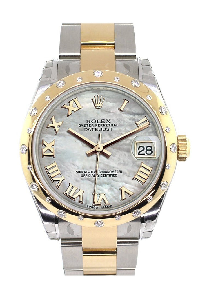 Rolex Datejust 31 Mother Of Pearl Roman Dial Diamond Bezel 18K Gold Two Tone Ladies 178343 / None