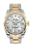 Rolex Datejust 31 Mother Of Pearl Diamonds Dial Diamond Bezel 18K Gold Two Tone Ladies 178343 / None
