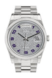 Rolex Day Date 36 Diamond Paved Dial President Mens Watch 118206