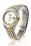 Rolex Datejust 28 Silver Diamond Dial Fluted Yellow Gold Two Tone Jubilee Ladies Watch 279173