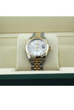 Rolex Datejust 28 Silver Diamond Dial Fluted Yellow Gold Two Tone Jubilee Ladies Watch 279173