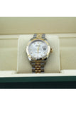 Rolex Datejust 28 Silver Diamond Dial Fluted Yellow Gold Two Tone Jubilee Ladies Watch 279173